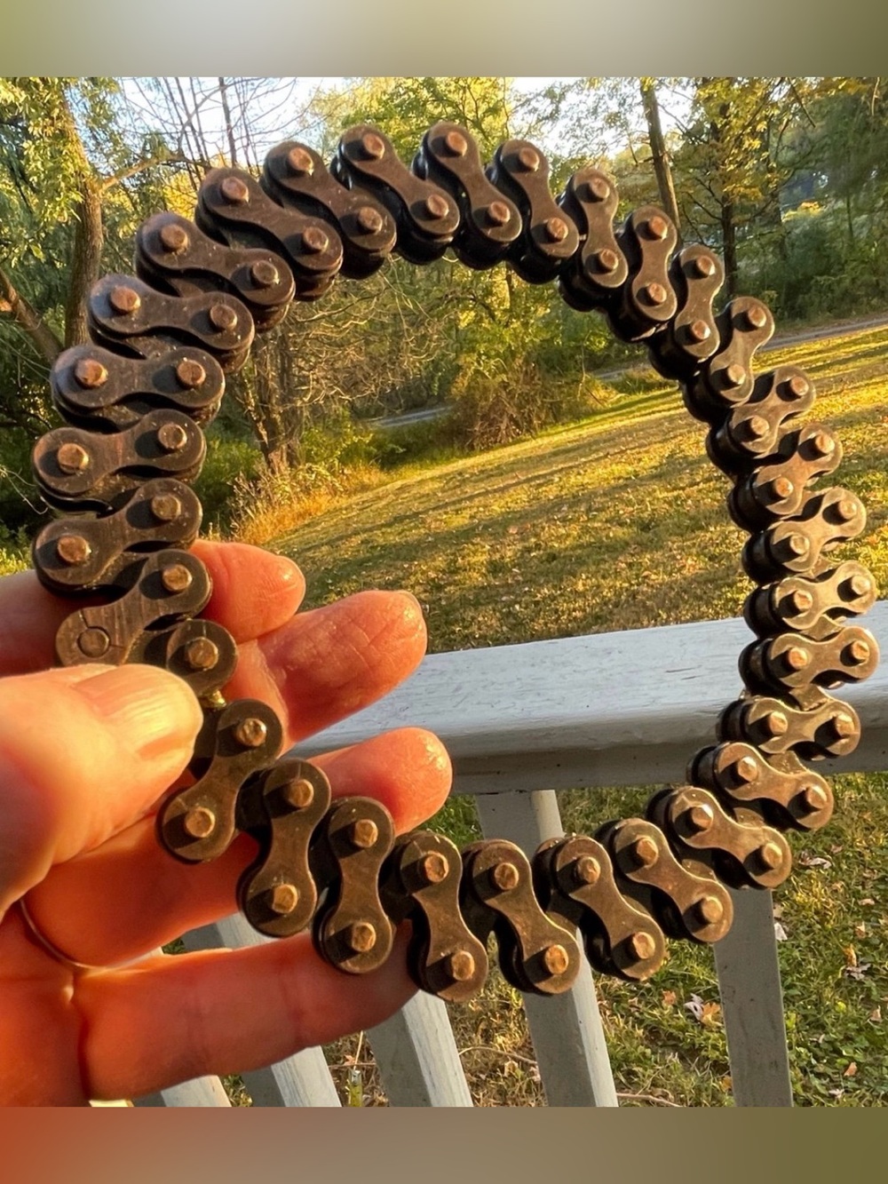 Industrial Bicycle Chain Bracelet - Rustic Black/Bronze repurpose Jewelry making